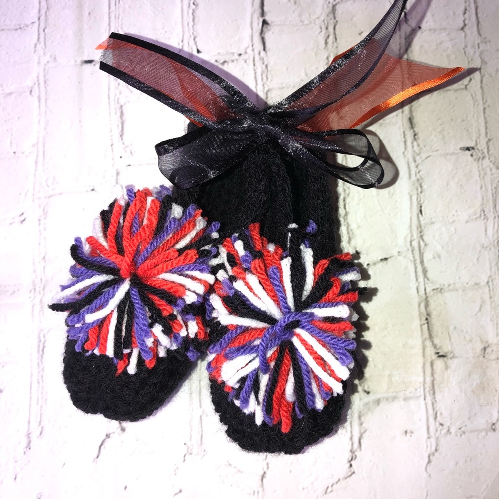 Homemade crocheted slippers